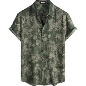 Mens Hawaiian Shirt Short Sleeve Button Down Tropical Shirts Casual Floral Shirt